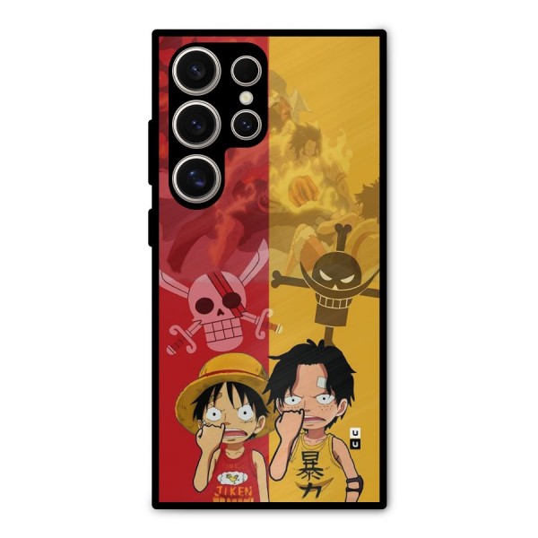 Luffy And Ace Metal Back Case for Galaxy S24 Ultra