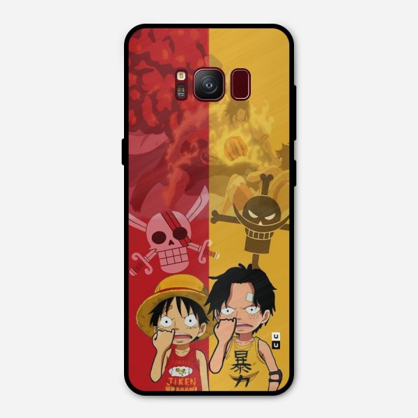 Luffy And Ace Metal Back Case for Galaxy S8