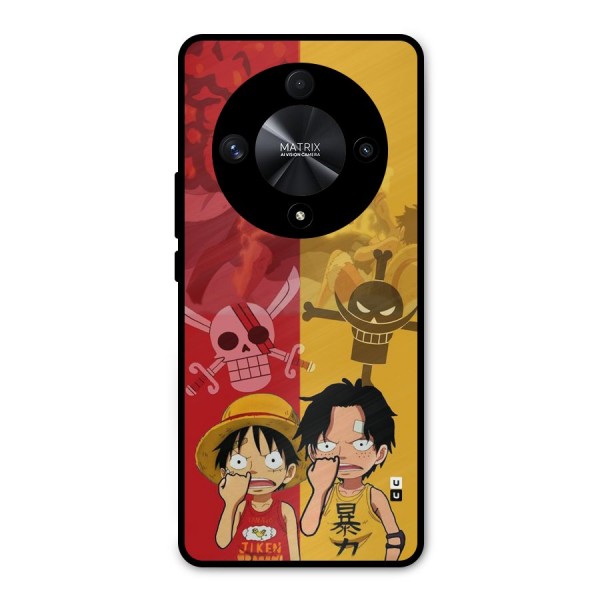 Luffy And Ace Metal Back Case for Honor X9b