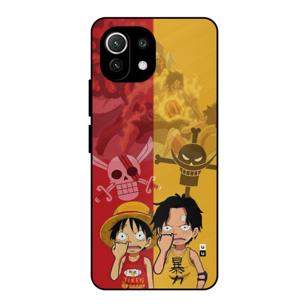 Luffy And Ace Metal Back Case for Mi 11 Lite