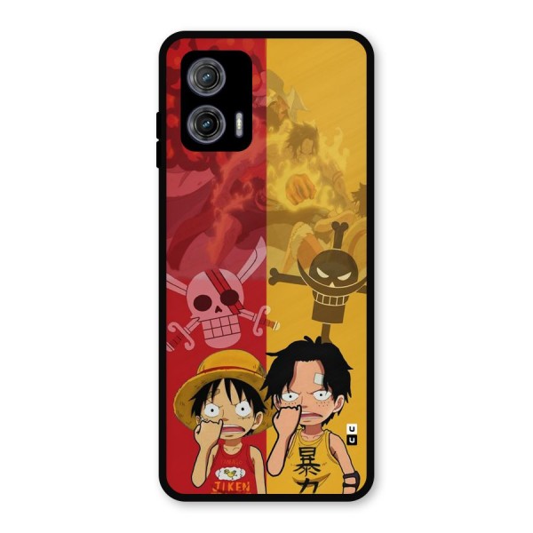 Luffy And Ace Metal Back Case for Moto G73