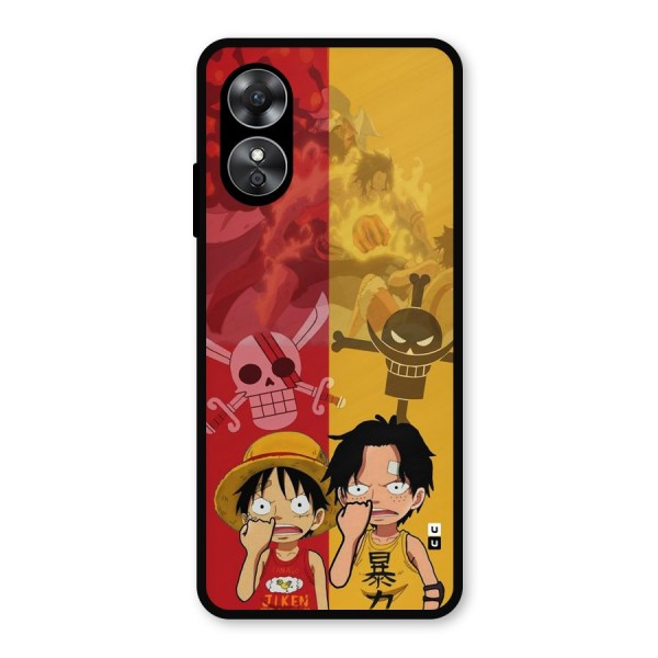 Luffy And Ace Metal Back Case for Oppo A17