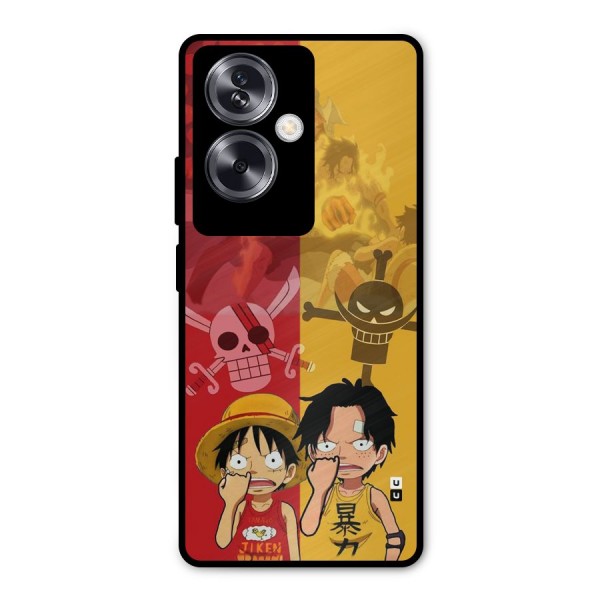 Luffy And Ace Metal Back Case for Oppo A79 5G