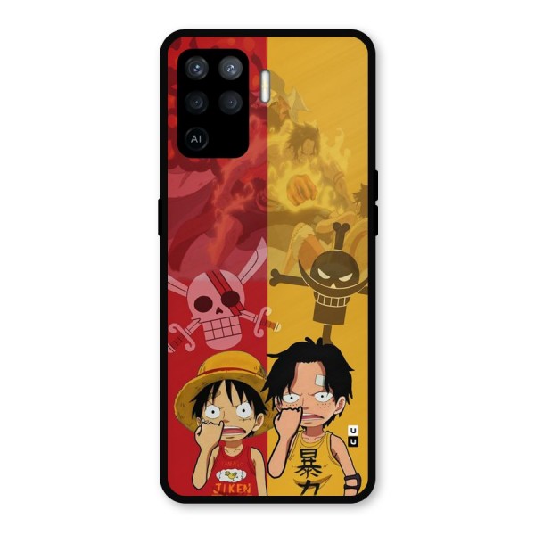 Luffy And Ace Metal Back Case for Oppo F19 Pro