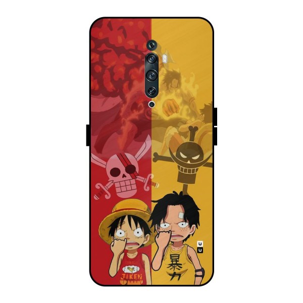 Luffy And Ace Metal Back Case for Oppo Reno2 F