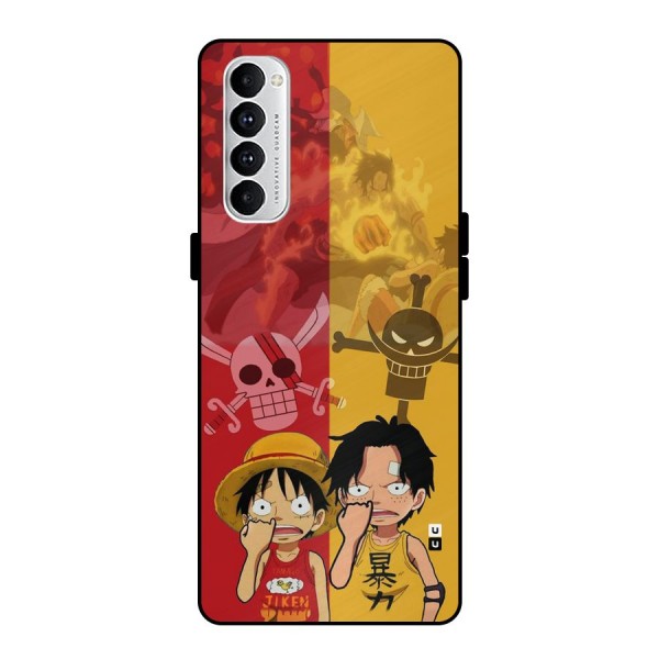 Luffy And Ace Metal Back Case for Oppo Reno4 Pro