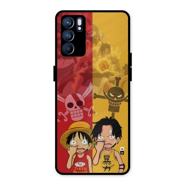Luffy And Ace Metal Back Case for Oppo Reno6 5G