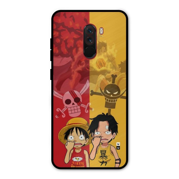 Luffy And Ace Metal Back Case for Poco F1