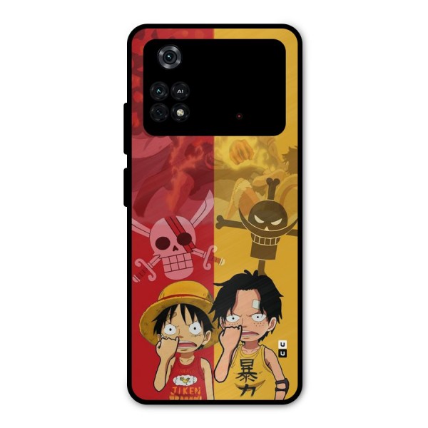 Luffy And Ace Metal Back Case for Poco M4 Pro 4G