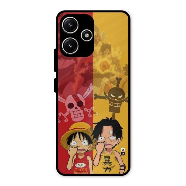 Luffy And Ace Metal Back Case for Poco M6 Pro