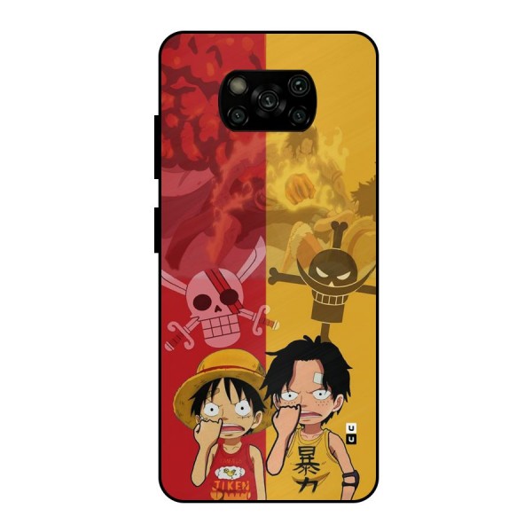 Luffy And Ace Metal Back Case for Poco X3
