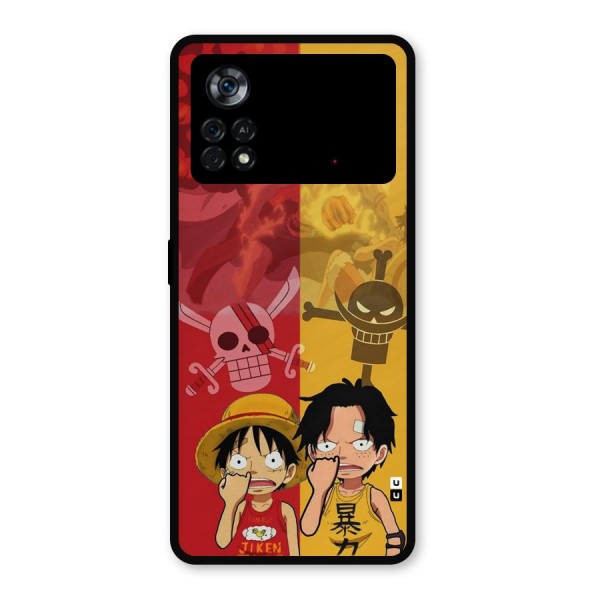Luffy And Ace Metal Back Case for Poco X4 Pro 5G