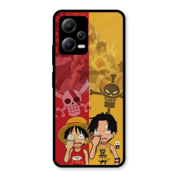 Luffy And Ace Metal Back Case for Poco X5