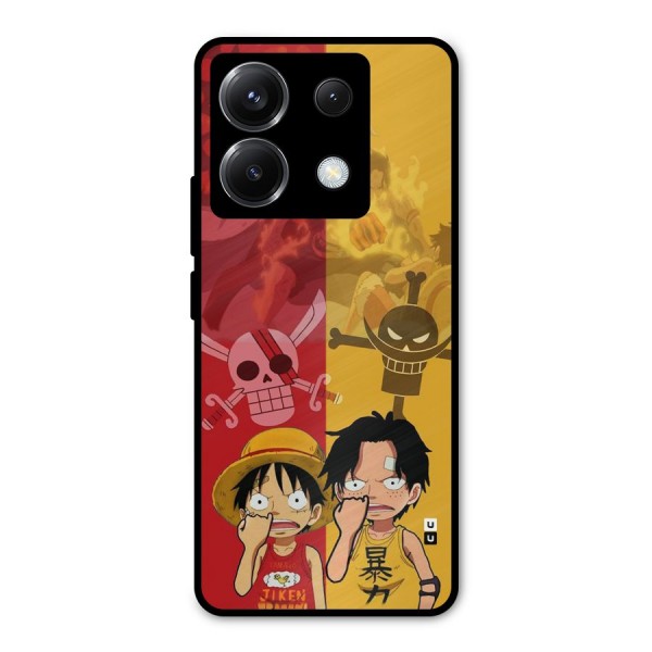 Luffy And Ace Metal Back Case for Poco X6