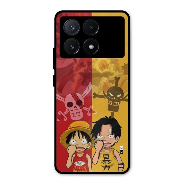Luffy And Ace Metal Back Case for Poco X6 Pro