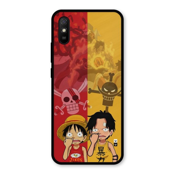 Luffy And Ace Metal Back Case for Redmi 9a