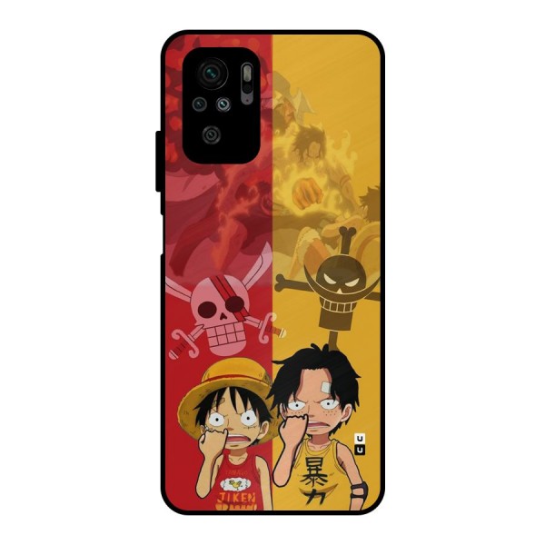 Luffy And Ace Metal Back Case for Redmi Note 10