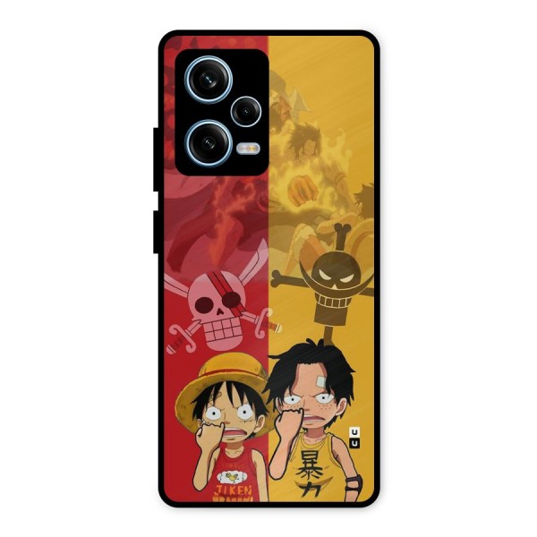 Luffy And Ace Metal Back Case for Redmi Note 12 Pro