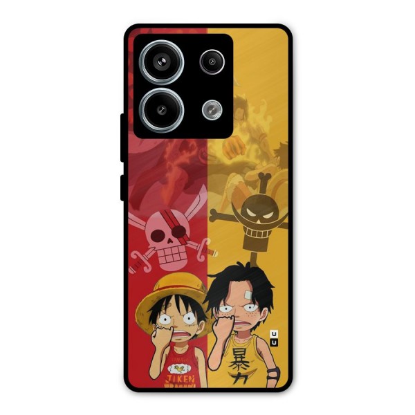 Luffy And Ace Metal Back Case for Redmi Note 13 Pro 5G