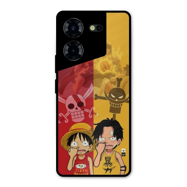 Luffy And Ace Metal Back Case for Tecno Pova 5 Pro 5G