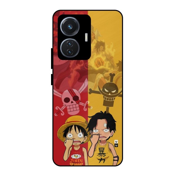 Luffy And Ace Metal Back Case for Vivo T1 44W