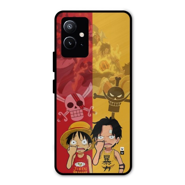 Luffy And Ace Metal Back Case for Vivo T1 5G