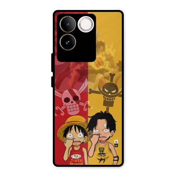 Luffy And Ace Metal Back Case for Vivo T2 Pro