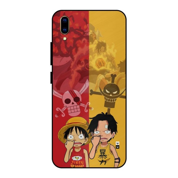 Luffy And Ace Metal Back Case for Vivo V11 Pro