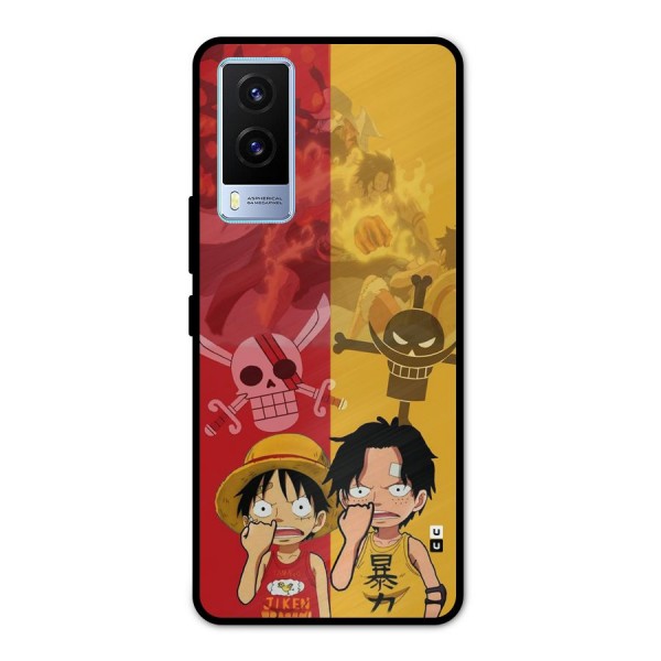 Luffy And Ace Metal Back Case for Vivo V21e 5G