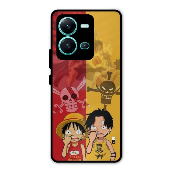 Luffy And Ace Metal Back Case for Vivo V25