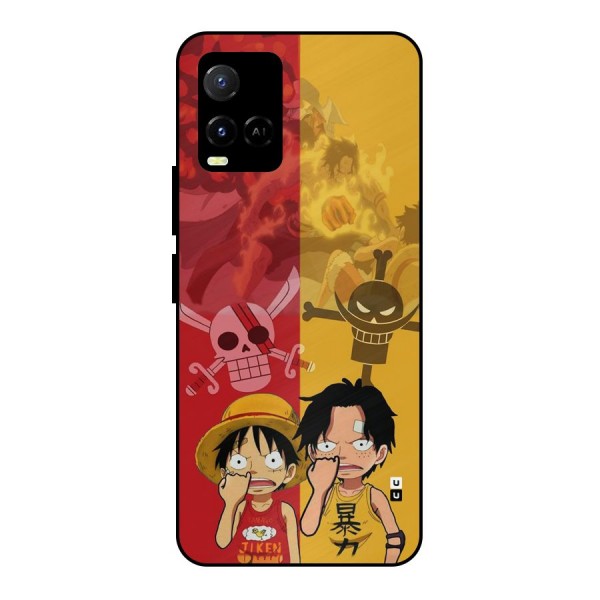 Luffy And Ace Metal Back Case for Vivo Y21