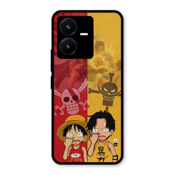 Luffy And Ace Metal Back Case for Vivo Y22