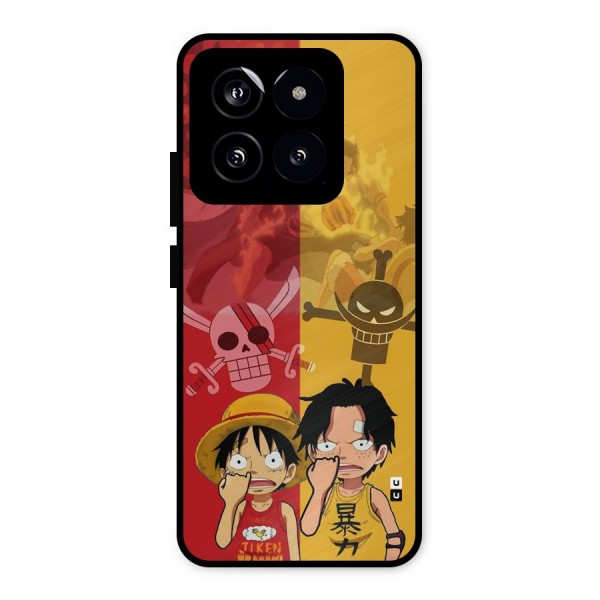 Luffy And Ace Metal Back Case for Xiaomi 14