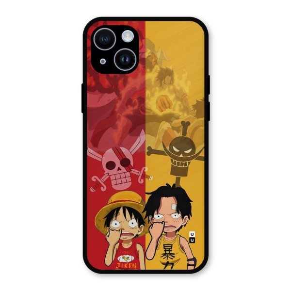 Luffy And Ace Metal Back Case for iPhone 14