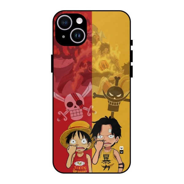 Luffy And Ace Metal Back Case for iPhone 14 Plus