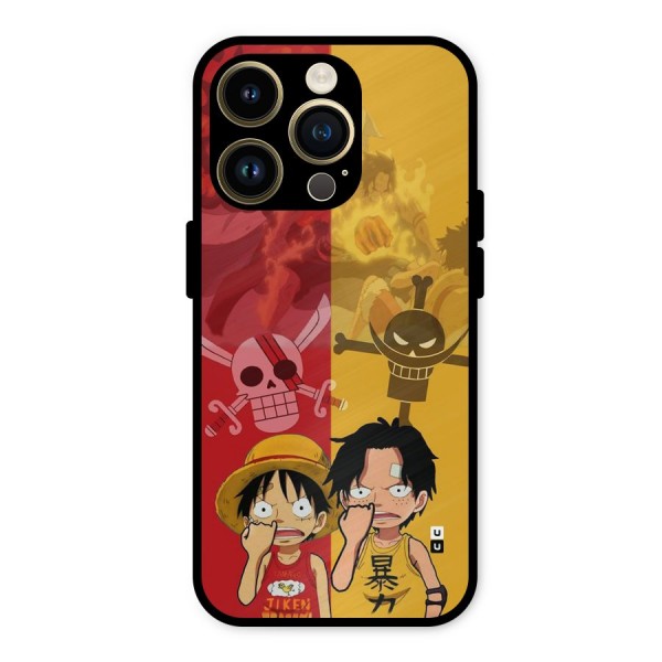 Luffy And Ace Metal Back Case for iPhone 14 Pro