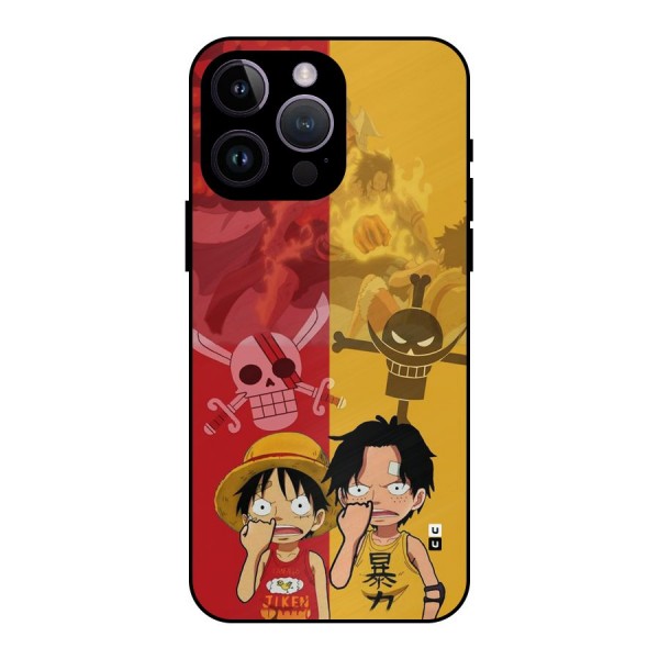 Luffy And Ace Metal Back Case for iPhone 14 Pro Max
