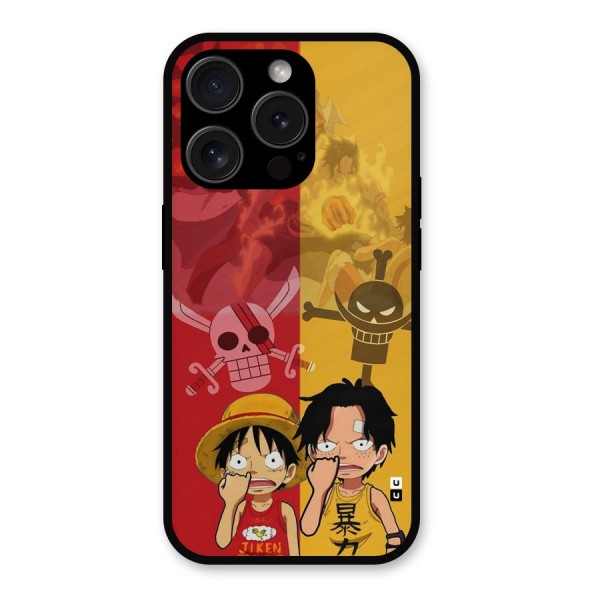 Luffy And Ace Metal Back Case for iPhone 15 Pro