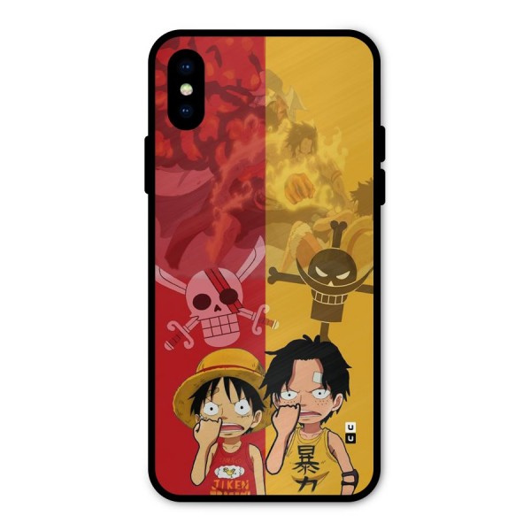 Luffy And Ace Metal Back Case for iPhone X