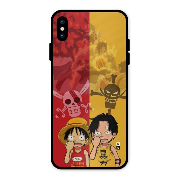 Luffy And Ace Metal Back Case for iPhone XS Max