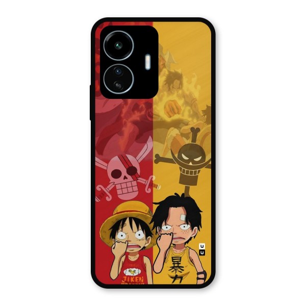 Luffy And Ace Metal Back Case for vivo iQOO Z6 Lite 5G