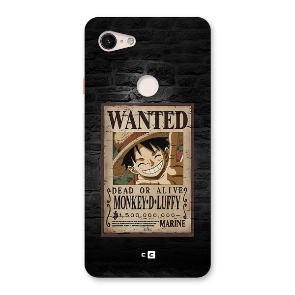 Luffy Wanted Back Case for Google Pixel 3 XL
