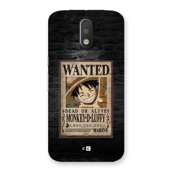 Luffy Wanted Back Case for Moto G4 Plus