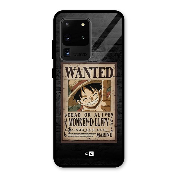 Luffy Wanted Glass Back Case for Galaxy S20 Ultra
