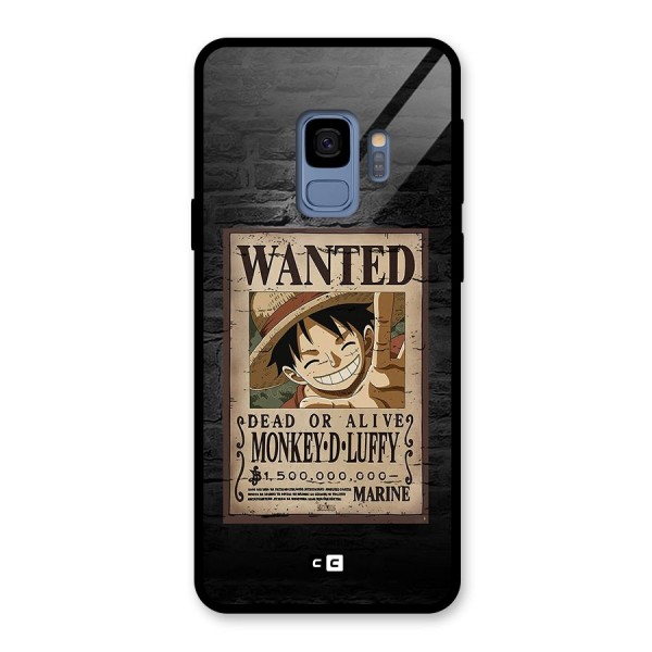 Luffy Wanted Glass Back Case for Galaxy S9
