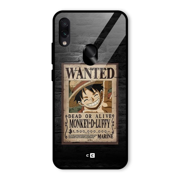 Luffy Wanted Glass Back Case for Redmi Note 7