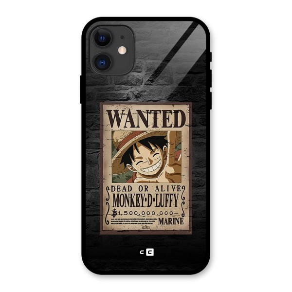 Luffy Wanted Glass Back Case for iPhone 11