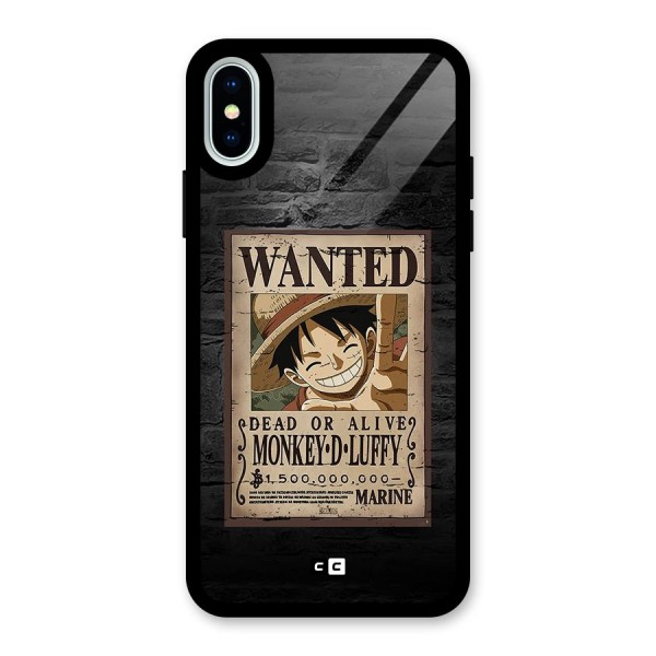 Luffy Wanted Glass Back Case for iPhone X