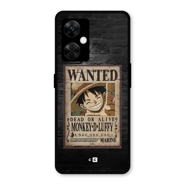 Luffy Wanted Metal Back Case for OnePlus Nord CE 3 Lite