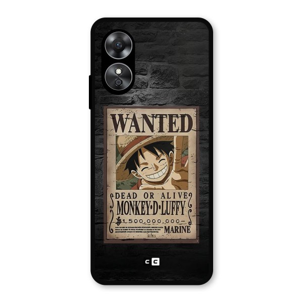 Luffy Wanted Metal Back Case for Oppo A17